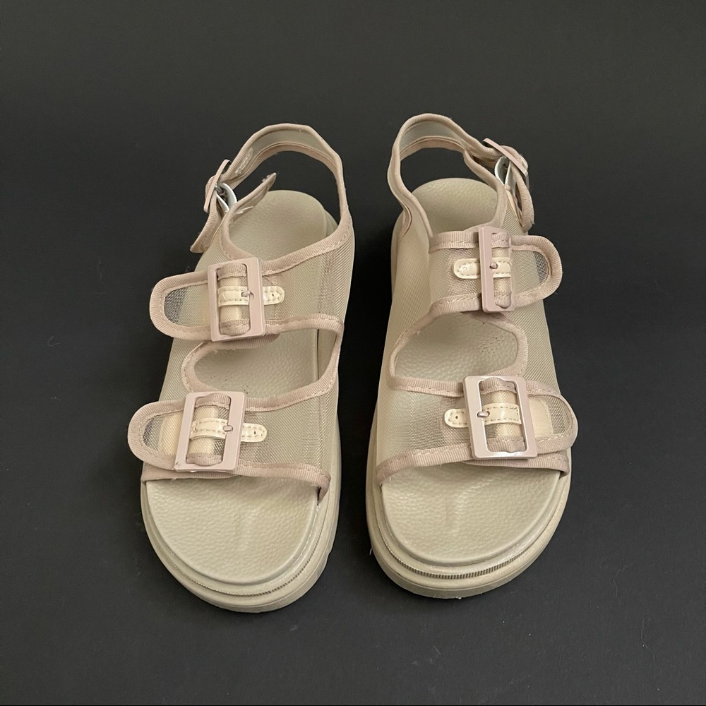 Nude Mesh Sandals
